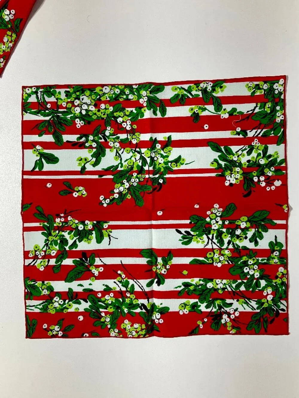 3/$14 Set of 12 Fabric Christmas Napkins Red Green and White